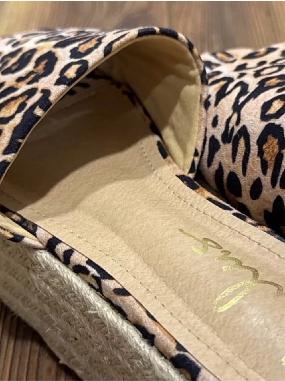 Lulus Leopard Platform Sandals Espadrille Slides Size 8 (Fits 7.5 Runs Small) - Picture 6 of 11